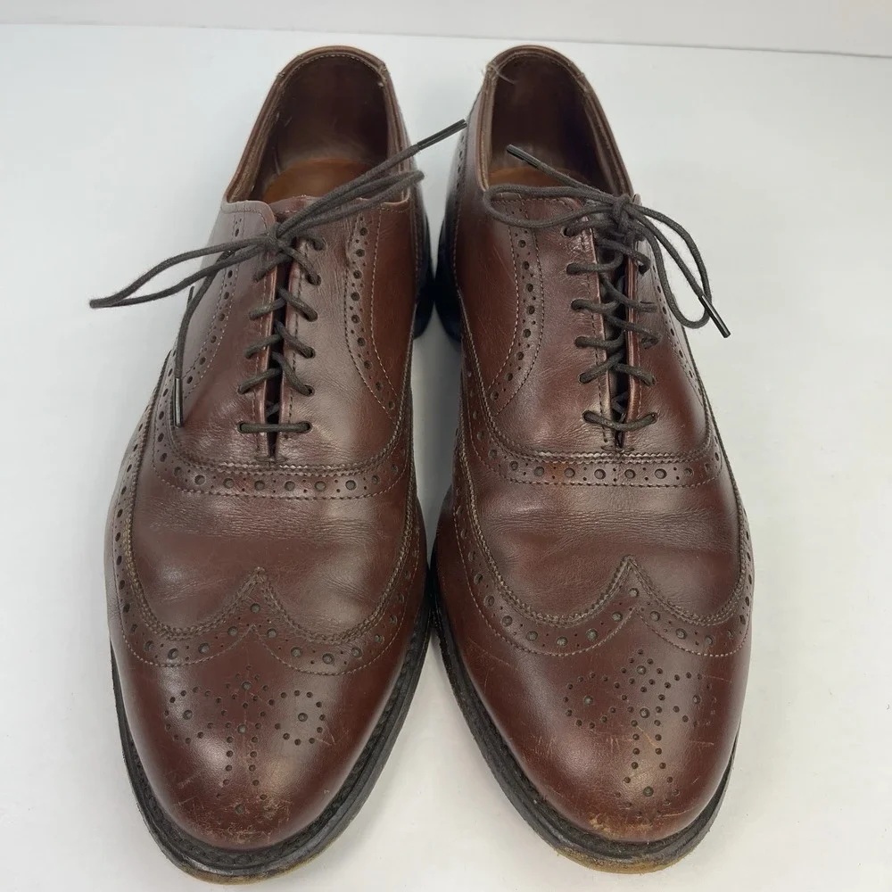 Allen Edmonds Chester Brown Leather Oxford Wingtip Dress Shoes Men's Size 8.5D